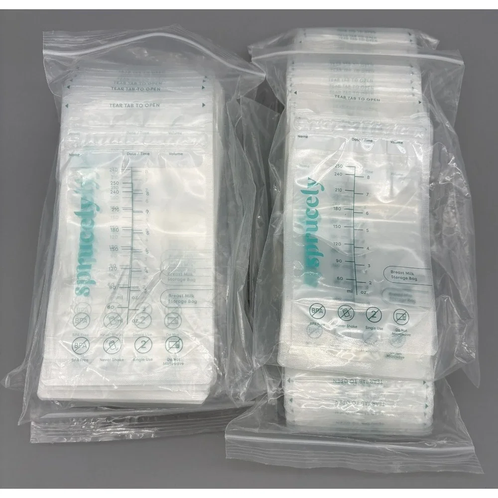 Sprucely Breast Milk Storage Bags 300 Count, 8 fl oz (6 bags, 50 ea.) NEW No Box